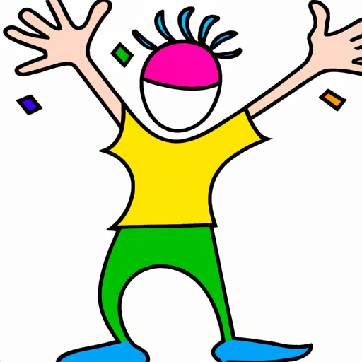 cartoon of a person having a great time with vibrant colors