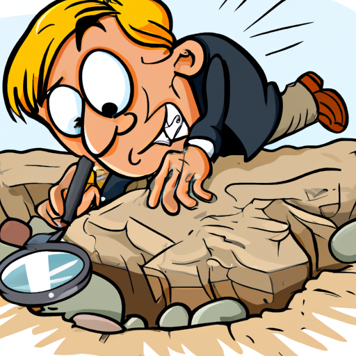 cartoon of someone searching under a rock