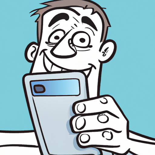 cartoon of someone on a smartphone