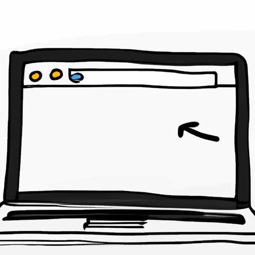 a drawing of a laptop with a browser open