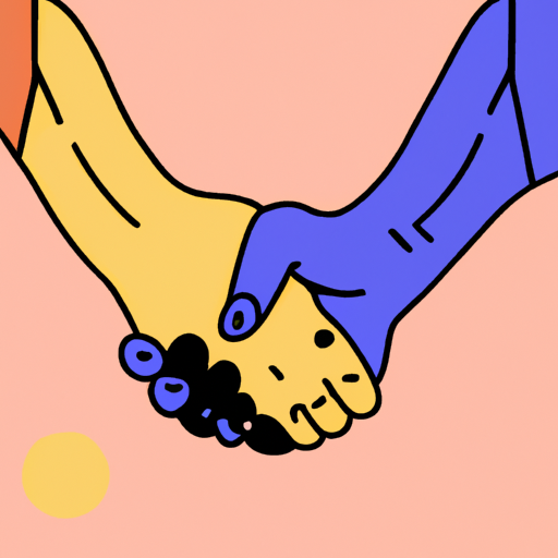 An illustration of a handshake between two people