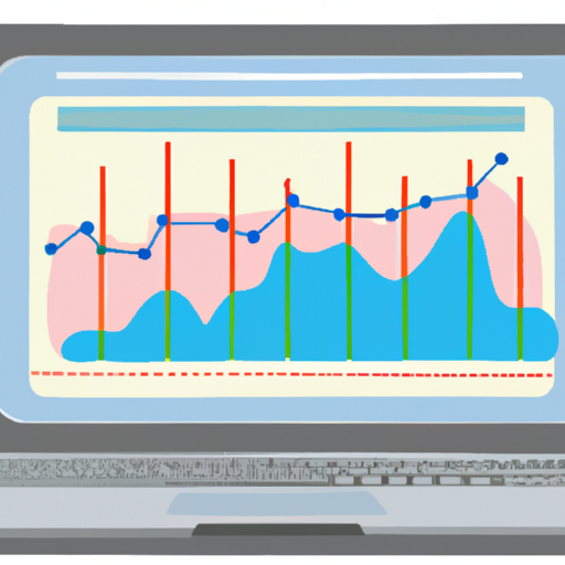 An illustration of a laptop with a graph of data on its screen