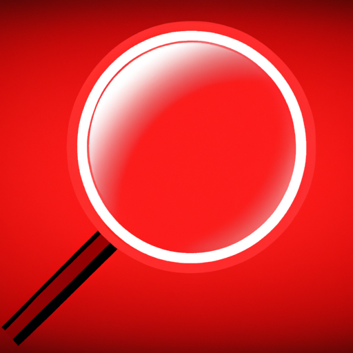 an illustration of a magnifying glass with a bright red background