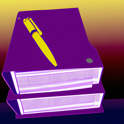 An illustration of a stack of folders with a pen on top