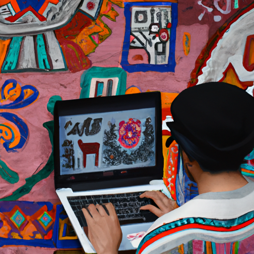 person using laptop  Mexican Muralism