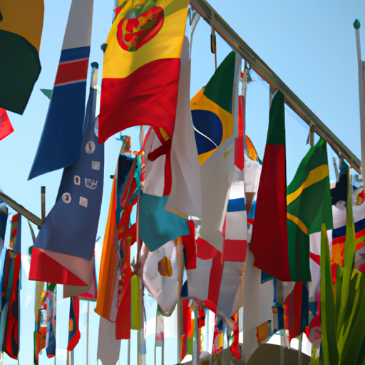 A colorful array of flags from around the world