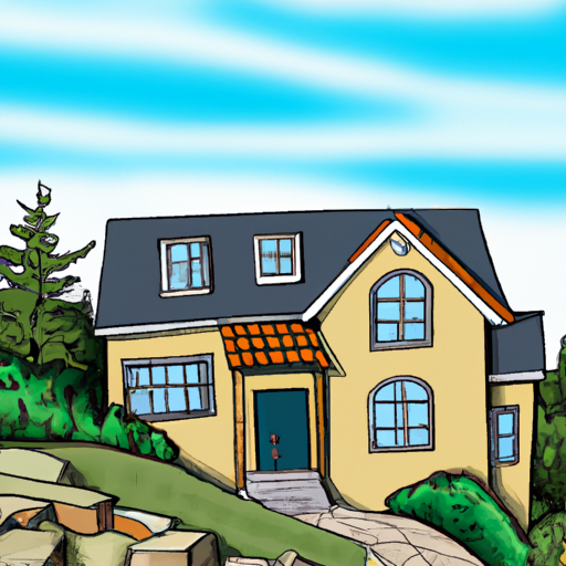 An illustration of a cozy townhome nestled in a hillside