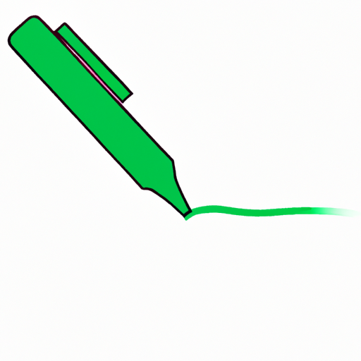 An illustration of a green pen writing on a white paper