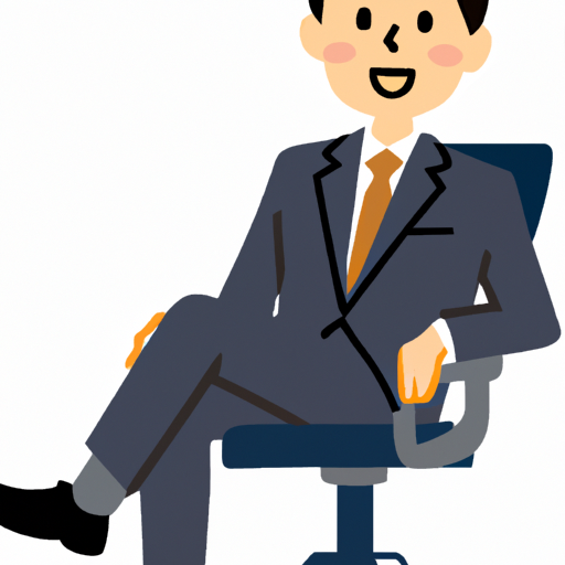 An illustration of a person dressed in a business suit and tie seated in a comfortable chair