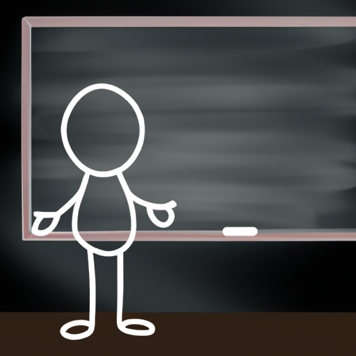 an illustration of a person standing in front of a chalkboard