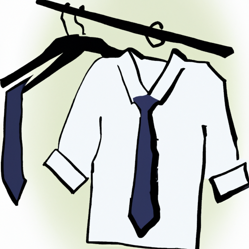 an illustration of a shirt and tie on a hanger